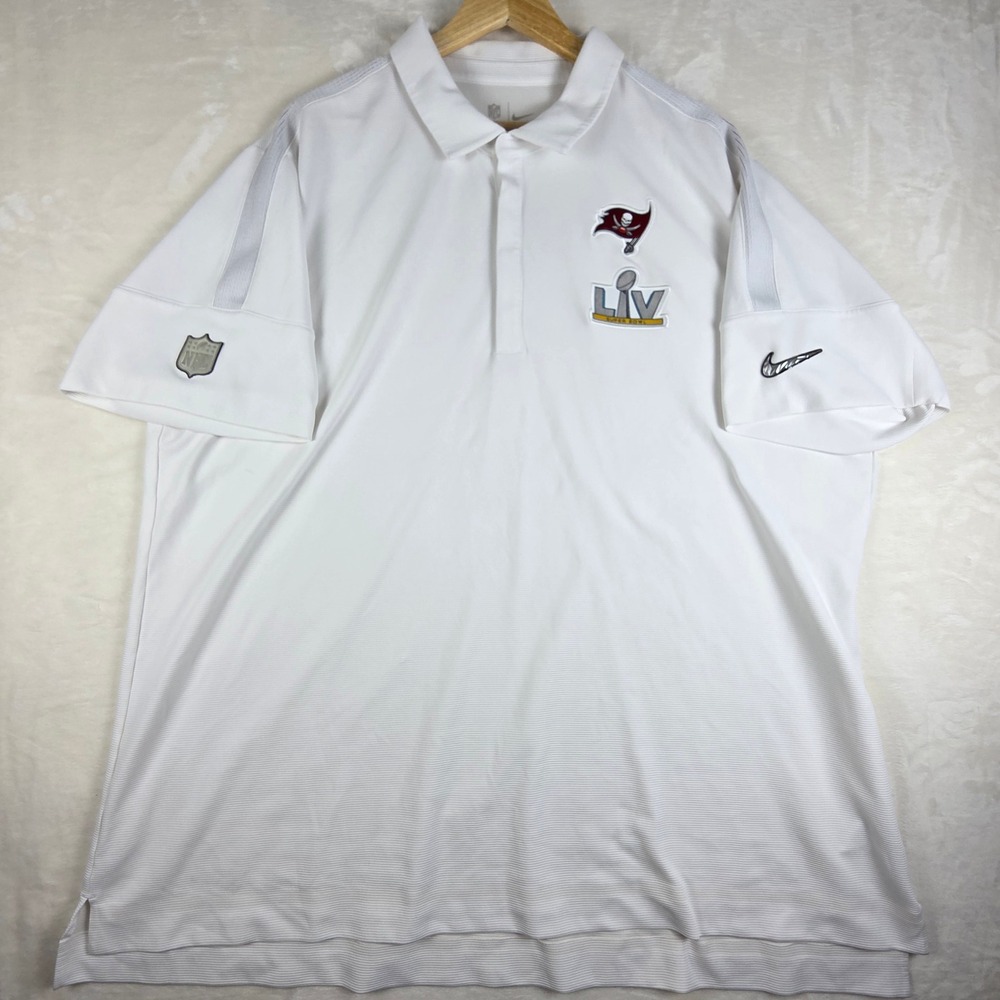 Tampa Bay Buccaneers Nike Polo Shirt Mens 3XL White Super Bowl LV CW2769-100